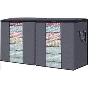 Storage Bags [2 Pack/100L] Large Blanket Clothes Organization &Storage Container